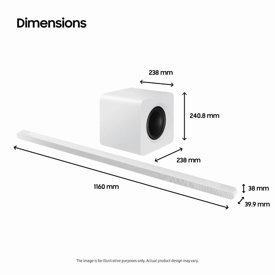 Samsung HW-S811D/XE Dolby Atmos soundbar, hvid