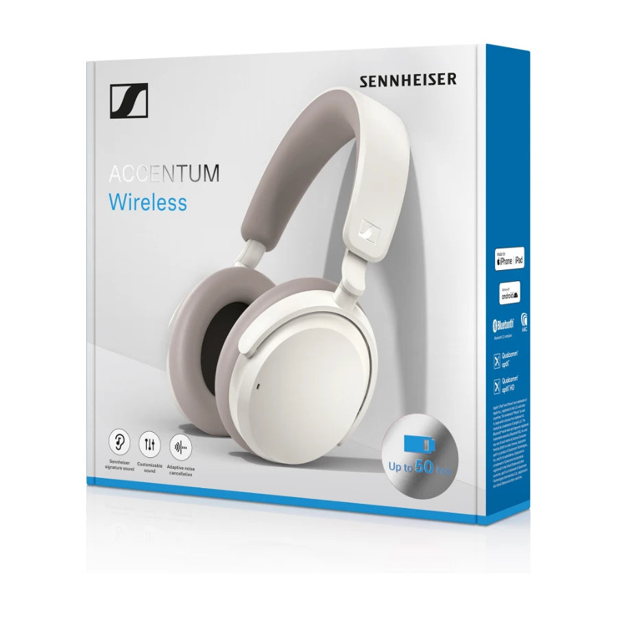 Sennheiser Accentum Wireless støjreducerende hovedtelefoner, hvid