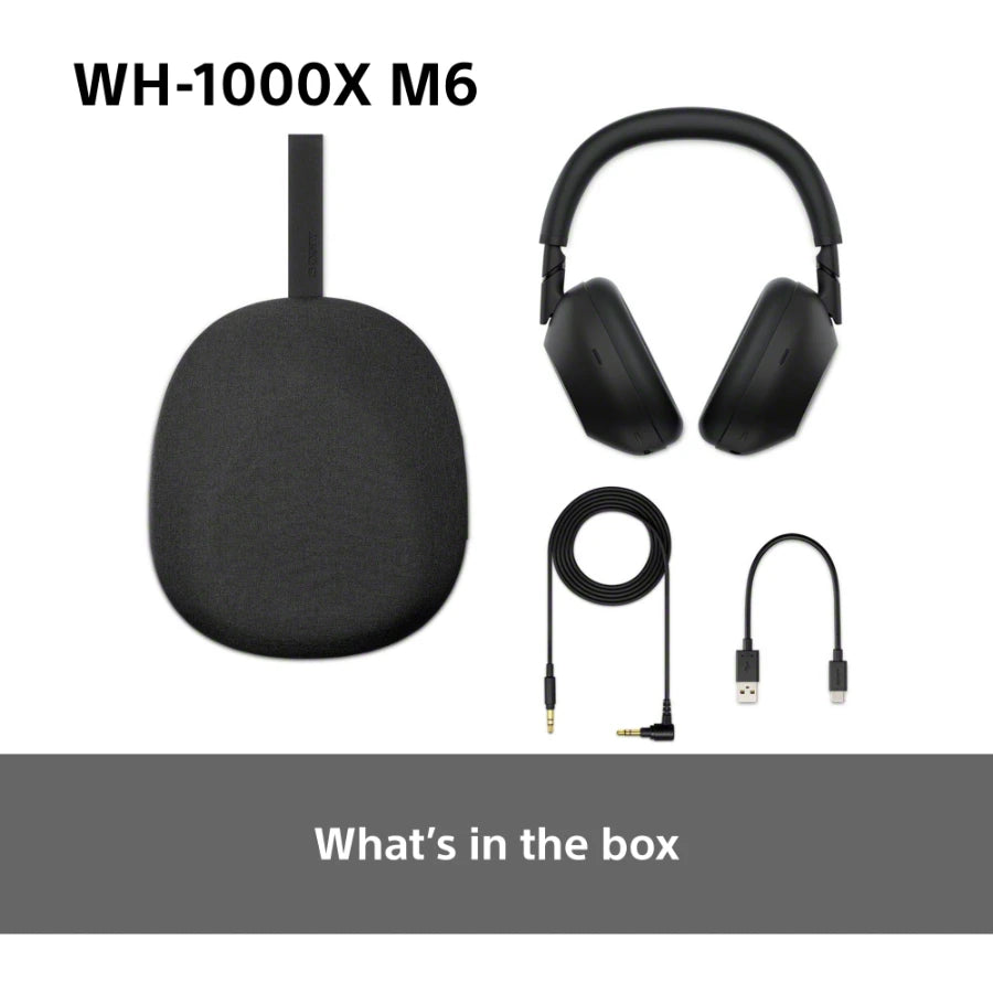 Sony WH-1000XM6 trådløse støjreducerende hovedtelefoner, Sort
