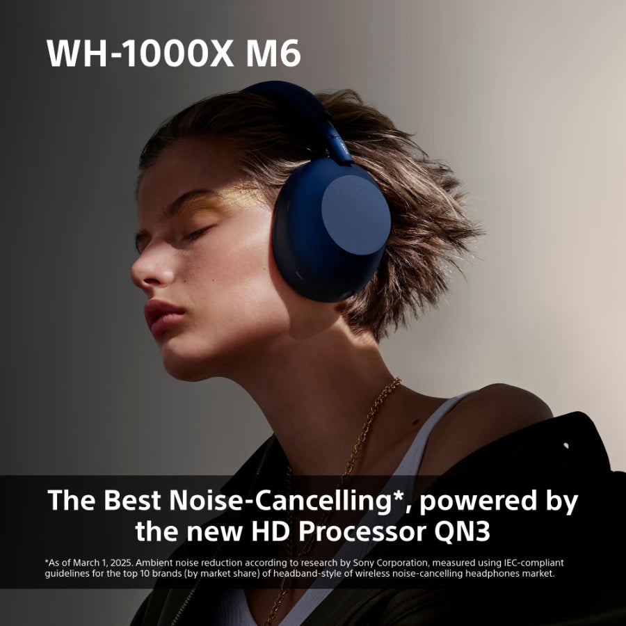 Sony WH-1000XM6 trådløse støjreducerende hovedtelefoner, Sort