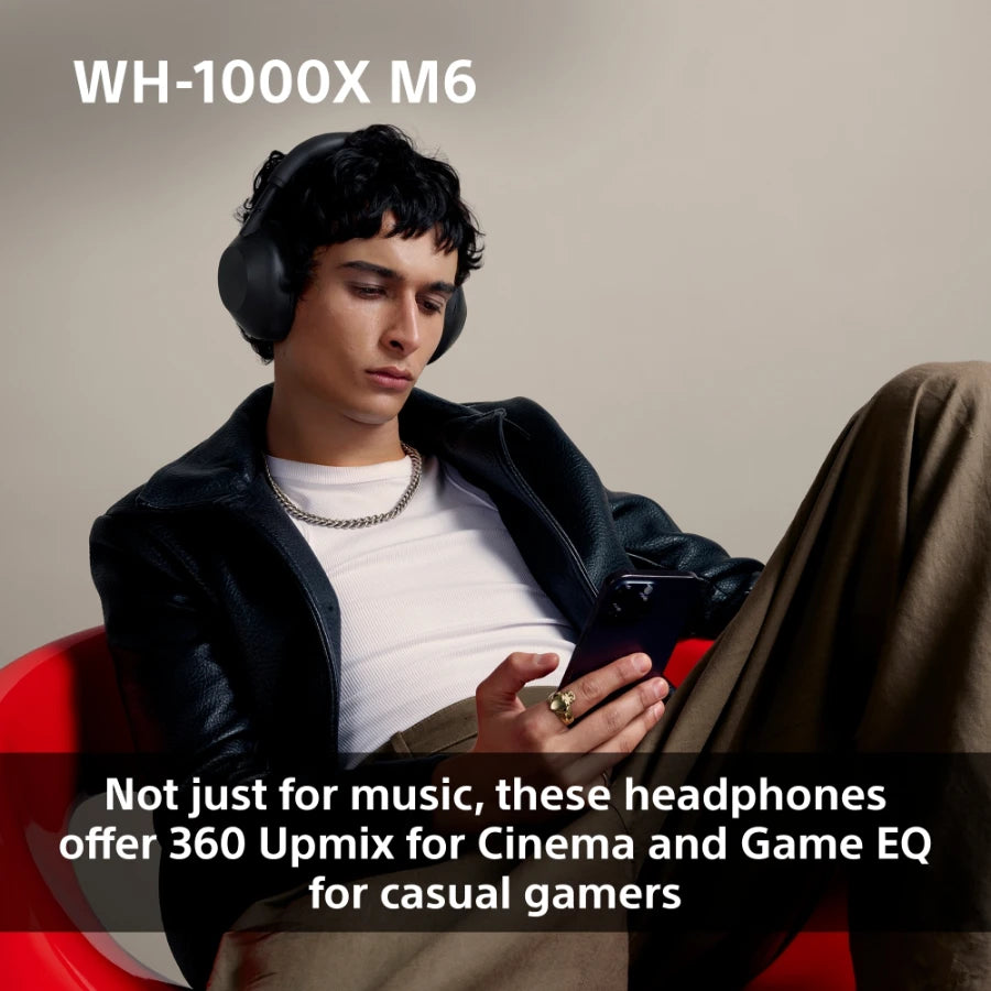 Sony WH-1000XM6 trådløse støjreducerende hovedtelefoner, Sort