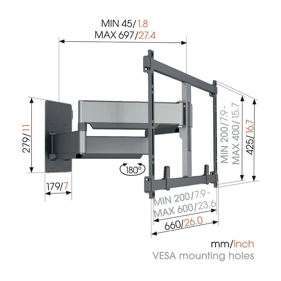Vogels TVM 5855 Motion TV-vægbeslag 55-100", sort