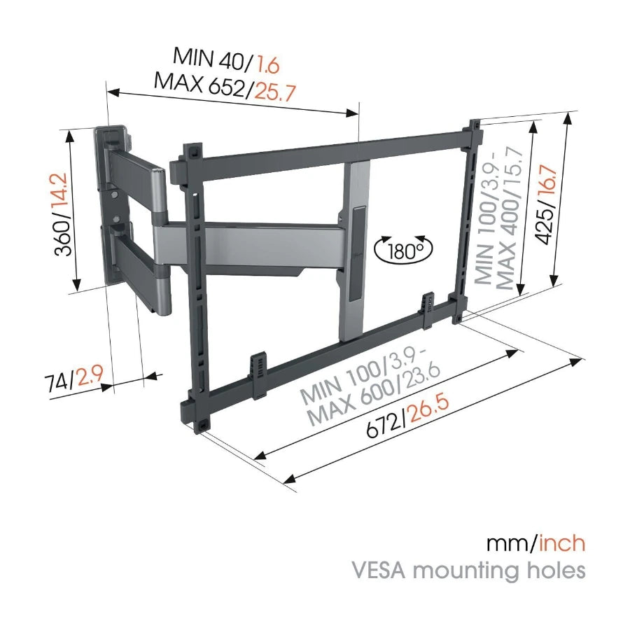 Vogels TVM 5645 Motion+ TV-vægbeslag 40-77", sort