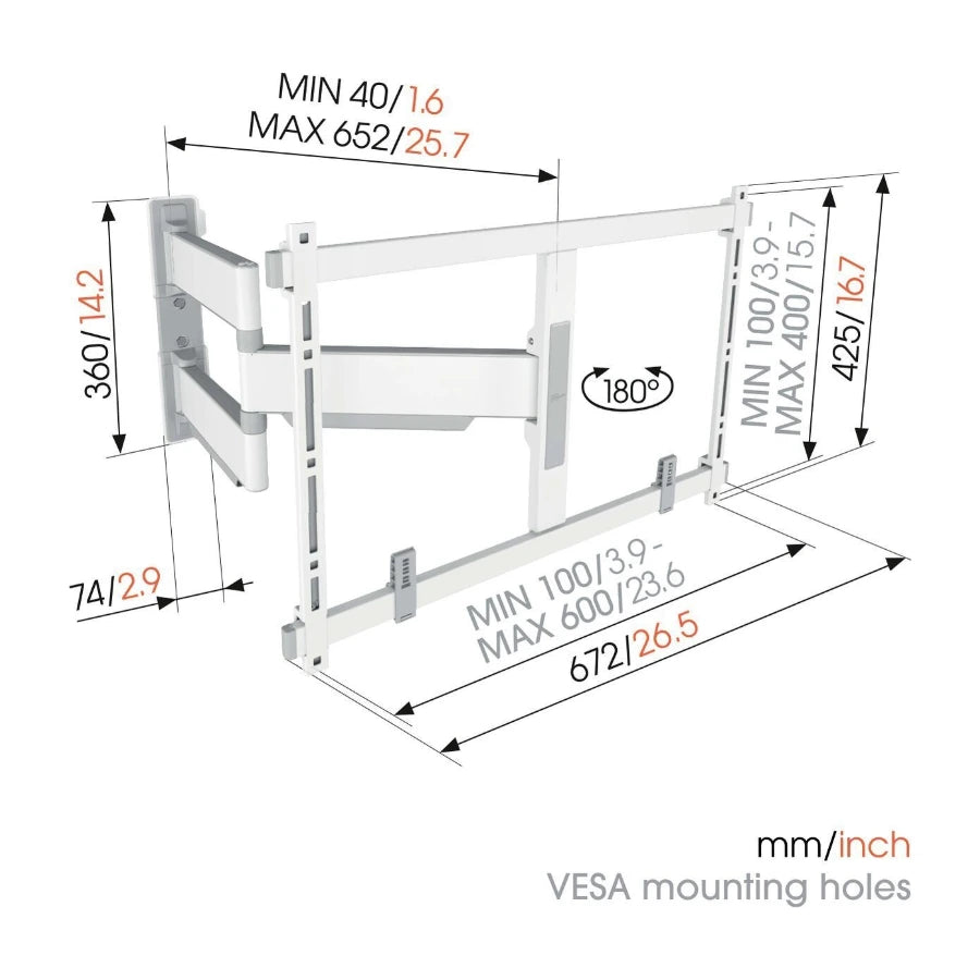 Vogels TVM 5645 Motion+ TV-vægbeslag 40-77", hvid